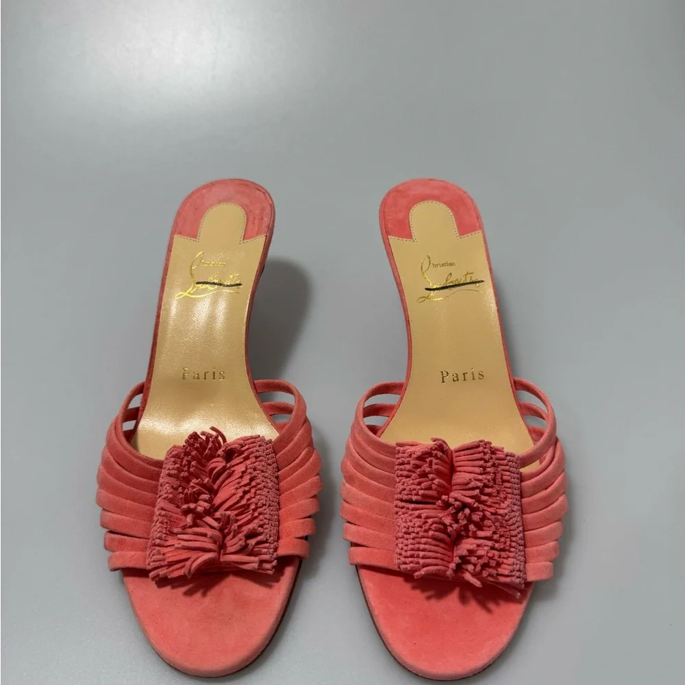 Christian Louboutin Belbrossa Pompom Sandals Women’s Size EU 38/US 8 - Picture 2 of 8